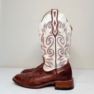 Boulet western boot brown toe and ivory shaft